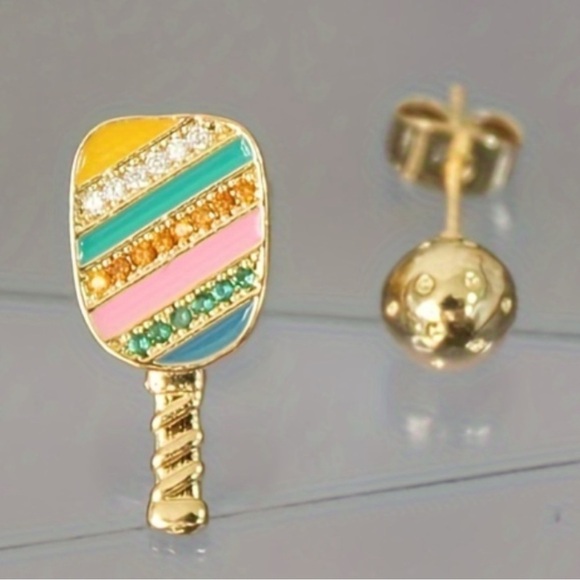 Jewelry - Pickleball | Paddle and Ball Stud Earrings, set